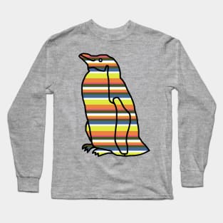 70s Colors Stripes Penguin Long Sleeve T-Shirt